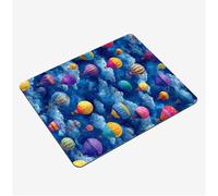Alfombrilla Ratón 340x280x3mm, Azul Mouse Pad Globo Alfombrilla Gaming, con Base Goma Antideslizante, Superficie Impermeable, Bordes Cosidos Tapete Escritorio, para Oficina Mini Mousepad S0-1305