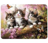 Alfombrilla Ratón 340x280x3mm, Gato Alfombrilla Ratón Mariposa Mouse Pad, Mouse Mat Antideslizante Protector Escritorio con Bordes Cosidos, Seguimiento Suave y Preciso para PC, Oficina, Hogar,Model630