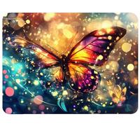 Alfombrilla Ratón 340x280x3mm, Mariposa Alfombrilla Ratón Fantasía Mouse Pad, Mouse Mat Antideslizante Protector Escritorio con Bordes Cosidos, Seguimiento Suave y Preciso para PC, Oficina, Model842