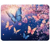 Alfombrilla Ratón 340x280x3mm, Mariposa Alfombrilla Ratón Flor Mouse Pad, Mouse Mat Antideslizante Protector Escritorio con Bordes Cosidos, Seguimiento Suave y Preciso para PC, Oficina, Hogar,Model698