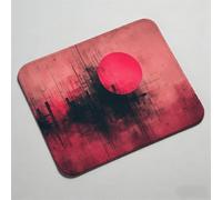 Alfombrilla Ratón 420x350x3mm, Alfombrilla Ratón Gaming, Base de Goma Antideslizante, Mejora la Precisión y la Velocidad, Mouse Pad con Bordes Cosidos, Impermeable Superficie, Rojo Luna 0O-411