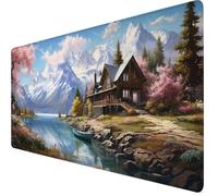 Alfombrilla Ratón 500x250x3mm Mouse Pad Flores de Cerezo Alfombrilla Ratón XXL, Tamaño Grande, Bordes Cosidos, Impermeable, Base de Goma Antideslizante, Accesorios Gaming, Portátil, Océano Y7-1411