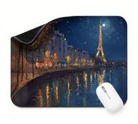 Alfombrilla Ratón 600 x 400 x 3 mm, Azul Vista nocturna Alfombrilla Escritorio Pequeña, Base Goma Antideslizante, Mouse Pad Bordes Cosidos, Superficie Lisa Mayor Precisión, para Oficina Gaming t0s-352