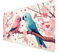 Alfombrilla Ratón 600x300x3mm Mouse Pad Flores de Cerezo Alfombrilla Ratón xxl, Tamaño Grande, Bordes Cosidos, Impermeable, Base de Goma Antideslizante, Accesorios Gaming, PC y Portátil, Beige Y7-1412