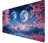 Alfombrilla Ratón 600x400x3mm Mouse Pad Japón Alfombrilla Ratón xxl, Tamaño Grande, Bordes Cosidos, Impermeable, Base de Goma Antideslizante, Accesorios Gaming, PC y Portátil, Flores de Cerezo Y7-1189