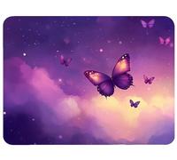 Alfombrilla Ratón 600x400x3mm, Púrpura Alfombrilla Ratón Mariposa Mouse Pad, Mouse Mat Antideslizante Protector Escritorio con Bordes Cosidos, Seguimiento Suave y Preciso para PC, Oficina, Model182