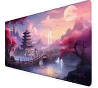 Alfombrilla Ratón 700x400x3mm Mouse Pad Japón Alfombrilla Ratón xxl, Tamaño Grande, Bordes Cosidos, Impermeable, Base de Goma Antideslizante, Accesorios Gaming, PC y Portátil, Flores de Cerezo Y7-1188
