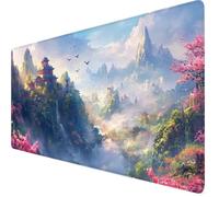 Alfombrilla Ratón 700x400x3mm Mouse Pad Japón Alfombrilla Ratón XXL, Tamaño Grande, Bordes Cosidos, Impermeable, Base de Goma Antideslizante, Mejora la Precisión y la Velocidad, PC, Paisaje Y7-1152