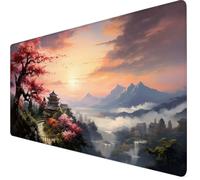 Alfombrilla Ratón 800x400x3mm Mouse Pad Flores de Cerezo Alfombrilla Ratón XXL, Tamaño Grande, Bordes Cosidos, Impermeable, Base de Goma Antideslizante, Accesorios Gaming, Portátil, Paisaje Y7-1410