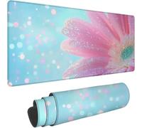 Alfombrilla Ratón 900x300mm Azul Mousepad, Alfombrilla Raton 0-z466 | Ordenador de 3mm con Textura Premium, Base de Goma Antideslizante, Tapete Rato XXL para Oficina y Juegos - flor