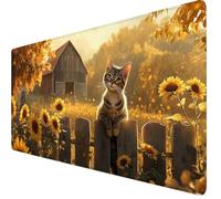 Alfombrilla Ratón 900x300x3mm Mouse Pad Gato Alfombrilla Ratón XXL, Tamaño Grande, Bordes Cosidos, Impermeable, Base de Goma Antideslizante, Mejora la Precisión y la Velocidad, Portátil, Otoño Y7-935