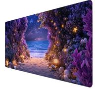 Alfombrilla Ratón 900x300x3mm Mouse Pad Púrpura Alfombrilla Ratón XXL, Tamaño Grande, Bordes Cosidos, Impermeable, Base de Goma Antideslizante, Mejora la Precisión y la Velocidad, PC, Playa Y7-1491