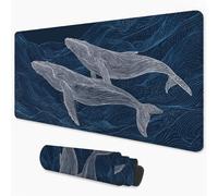 Alfombrilla Ratón Abstracto Mouse Pad 900x400 mm, Grande Alfombrilla Gaming Ballena con Superficie Especial Que Mejora Velocidad y precisión, Mousepad Impermeable para Gamers, PC y Portátil 3Y-1328