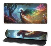 Alfombrilla Raton ala, Chica Mouse Pad 700 x 300 x 3mm Gaming Mouse Pad, Superficie Inferior Antideslizante, Movimiento Ratón más Suave, Alfombrilla Escritorio, Mejora Precision y Velocidad ks-40