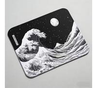 Alfombrilla Ratón, Alfombrilla de Ratón XL 240x200x3mm, Mousepad con Bordes Cosidos, Superficie Antiderrame y Base Antideslizante, Pequeña Mouse Pad Portátil para Oficina, Japón Ondas 0O-818