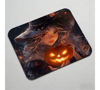 Alfombrilla Ratón, Alfombrilla de Ratón XL 300x250x3mm, Mousepad con Bordes Cosidos, Superficie Antiderrame y Base Antideslizante, Pequeña Mouse Pad Portátil para Oficina, Calabaza Bruja 0O-770