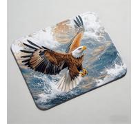 Alfombrilla Ratón, Alfombrilla de Ratón XL 320x260x3mm, Mousepad con Bordes Cosidos, Superficie Antiderrame y Base Antideslizante, Pequeña Mouse Pad Portátil para Oficina, águila Ondas 0O-959