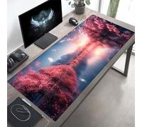 Alfombrilla Ratón, Alfombrilla Escritorio áRbol 70 x 30 cm, Extendida Base de Antideslizante Caucho Mouse PadRosa, Protector Escritorio con Bordes Cosidospara Regalos para Hombres PjY9812 T-C