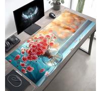 Alfombrilla Ratón, Alfombrilla Escritorio Flor 1200x600x3mm, Extendida Base de Antideslizante Caucho Mouse PadRosa, Protector Escritorio con Bordes Cosidospara Regalos para Hombres PjY10148 T-P