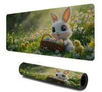 Alfombrilla Ratón, Alfombrilla Escritorio Gaming XXL 800x400, Conejo Bosques Mouse Pad Protector Escritorio, Bordes Cosidos Base de Goma Antideslizante, Accesorios para Oficina Hogar I-388
