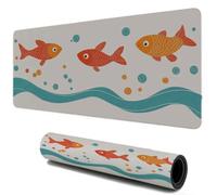Alfombrilla Ratón, Alfombrilla Escritorio Gaming XXL 900x500, Koi Animales Mouse Pad Protector Escritorio, Bordes Cosidos Base de Goma Antideslizante, Genérico Accesorios para Oficina Hogar I-114