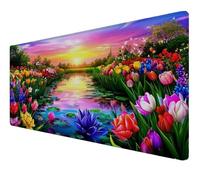 Alfombrilla Ratón, Alfombrilla Escritorio Grande Flor Atardecer, Mouse Pad con Base de Goma Antideslizante, Protector Escritorio con Borde Cosido, para Oficinas Y Hogares Regalos 1200x600x3mm Z-380