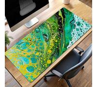 Alfombrilla Ratón, Alfombrilla Gaming Abstracto XXL 1200x600x3mm, Extendida Base de Antideslizante Caucho Mouse Pad Verde, Protector Escritorio con Bordes Cosidos, Mejora la precisión PjY2069 5-7