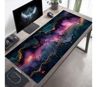 Alfombrilla Ratón, Alfombrilla Gaming Abstracto XXL 1400x600x3mm, Extendida Base de Antideslizante Caucho Mouse Pad Negro, Protector con Bordes Cosidos, Mejora la precisión PjY10289 T-P
