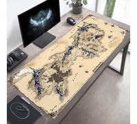 Alfombrilla Ratón, Alfombrilla Gaming Abstracto XXL 90 x 40 cm, Extendida Base de Antideslizante Caucho Mouse Pad Amarillo, Protector con Bordes Cosidos, Mejora la precisión PjY7295 X-F