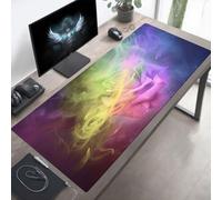 Alfombrilla Ratón, Alfombrilla Gaming Abstracto XXL 900x400x3mm, Extendida Base de Antideslizante Caucho Mouse Pad Amarillo, Protector con Bordes Cosidos, Mejora la precisión PjY13325 D-H
