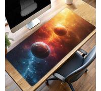 Alfombrilla Ratón, Alfombrilla Gaming Amarillo XXL 1200x600x3mm, Extendida Base de Antideslizante Caucho Mouse Pad Planeta, Protector Escritorio con Bordes Cosidos, Mejora la precisión PjY10533 T-Q