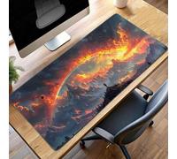 Alfombrilla Ratón, Alfombrilla Gaming Amarillo XXL 700x300x3mm, Extendida Base de Antideslizante Caucho Mouse Pad Cielo, Protector Escritorio con Bordes Cosidos, Mejora la precisión PjY8123 T-P