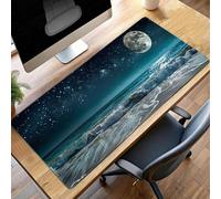 Alfombrilla Ratón, Alfombrilla Gaming Azul XXL 140 x 60 cm, Extendida Base de Antideslizante Caucho Mouse Pad Cielo, Protector Escritorio con Bordes Cosidos, Mejora la precisión PjY1939 7-V