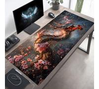 Alfombrilla Ratón, Alfombrilla Gaming DragóN XXL 800x300x3mm, Extendida Base de Antideslizante Caucho Mouse Pad Rosa, Protector con Bordes Cosidos, Mejora la precisión PjY14103 0-0