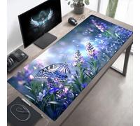 Alfombrilla Ratón, Alfombrilla Gaming Flor XXL 1000x500x3mm, Extendida Base de Antideslizante Caucho Mouse Pad PúRpura, Protector con Bordes Cosidos, Mejora la precisión PjY4907 G-B