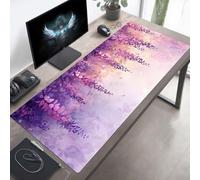 Alfombrilla Ratón, Alfombrilla Gaming Flor XXL 90 x 40 cm, Extendida Base de Antideslizante Caucho Mouse Pad PúRpura, Protector con Bordes Cosidos, Mejora la precisión PjY11475 O-Z
