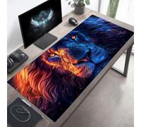 Alfombrilla Ratón, Alfombrilla Gaming LeóN XXL 800x300x3mm, Extendida Base de Antideslizante Caucho Mouse Pad Negro, Protector con Bordes Cosidos, Mejora la precisión PjY11863 N-A