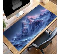 Alfombrilla Ratón, Alfombrilla Gaming MontañA XXL 160 x 80 cm, Extendida Base de Antideslizante Caucho Mouse Pad Azul, Protector Escritorio con Bordes Cosidos, Mejora la precisión PjY4343 S-R