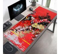 Alfombrilla Ratón, Alfombrilla Gaming Mujer XXL 90 x 40 cm, Extendida Base de Antideslizante Caucho Mouse Pad Rojo, Protector con Bordes Cosidos, Mejora la precisión PjY13415 K-N