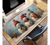 Alfombrilla Ratón, Alfombrilla Gaming MuñEco De Nieve XXL 1000x500x3mm, Extendida Base de Antideslizante Caucho Mouse Pad Rojo, Protector Escritorio con Bordes Cosidos, Mejora la precisión PjY795 D-L