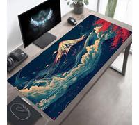 Alfombrilla Ratón, Alfombrilla Gaming Negro XXL 80 x 30 cm, Extendida Base de Antideslizante Caucho Mouse Pad MontañA, Protector con Bordes Cosidos, Mejora la precisión PjY7353 S-M