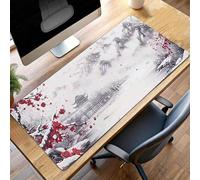 Alfombrilla Ratón, Alfombrilla Gaming Negro XXL 800x300x3mm, Extendida Base de Antideslizante Caucho Mouse Pad Paisaje, Protector Escritorio con Bordes Cosidos, Mejora la precisión PjY1963 T-P