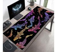 Alfombrilla Ratón, Alfombrilla Gaming Pez XXL 1000x500x3mm, Extendida Base de Antideslizante Caucho Mouse Pad Negro, Protector con Bordes Cosidos, Mejora la precisión PjY9567 G-B
