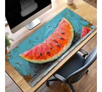 Alfombrilla Ratón, Alfombrilla Gaming Rojo XXL 70 x 30 cm, Extendida Base de Antideslizante Caucho Mouse Pad SandíA, Protector Escritorio con Bordes Cosidos, Mejora la precisión PjY255 D-U