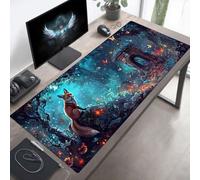 Alfombrilla Ratón, Alfombrilla Gaming Zorro XXL 140 x 60 cm, Extendida Base de Antideslizante Caucho Mouse Pad Azul, Protector con Bordes Cosidos, Mejora la precisión PjY14139 1-1