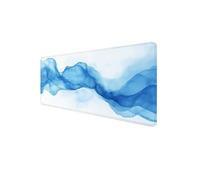 Alfombrilla Ratón, Alfombrilla Raton XXL 1200x600x3 mm, Mouse Pad Grande Gaming, Mousepad con Base Antideslizante, Tapete Escritorio con Bordes Cosidos, Desk Mat para PC, Oficina (Azul, LíNea) D1-319