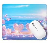 Alfombrilla Ratón Amar Alfombrilla de Ratón 290 x 240 mm Mouse Pad Pequeño con Base de Goma Playa Antideslizante, Superficie Resistente a Salpicaduras, Portátil Mouse Pad, Regalos Navidad p1j-128