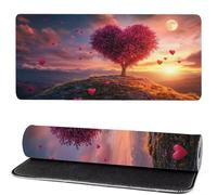 Alfombrilla Raton Amar, áRbol Mouse Pad 500 x 250 x 3mm Gaming Mouse Pad, Superficie Inferior Antideslizante, Movimiento Ratón más Suave, Alfombrilla Escritorio, Mejora Precision y Velocidad KS-3