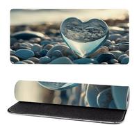 Alfombrilla Raton Amar, Playa Mouse Pad 800 x 400 x 3mm Gaming Mouse Pad, Superficie Inferior Antideslizante, Movimiento Ratón más Suave, Alfombrilla Escritorio, Mejora Precision y Velocidad KS-2