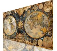 Alfombrilla Ratón Amarillo Alfombrilla Escritorio Mapa del Mundo Tapete Escritorio 900 x 400 x 3mm, Mouse Pad con Base de Goma Antideslizante, Lavable, Bordes Cosidos, Mousepad para Gaming, PC K0-227